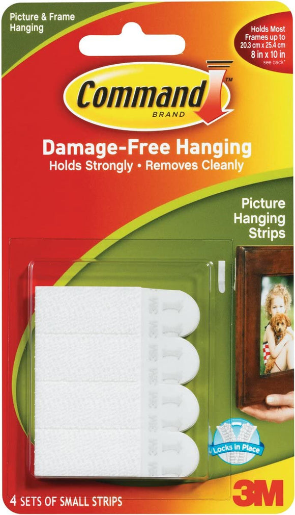 Picture Hanging Strips White Small 4 Sets/Pack