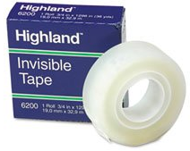 'HIGHLAND'' TAPE 3/4'' X 36 YD. FROSTED