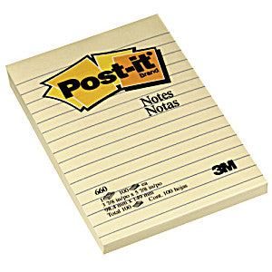 3M Post It Lined Notes - 4''x6''