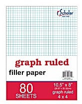 4 Quad Graph Filler Paper- 80 Ct.