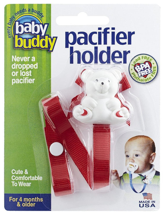 Bear Pacifier Holder- Red