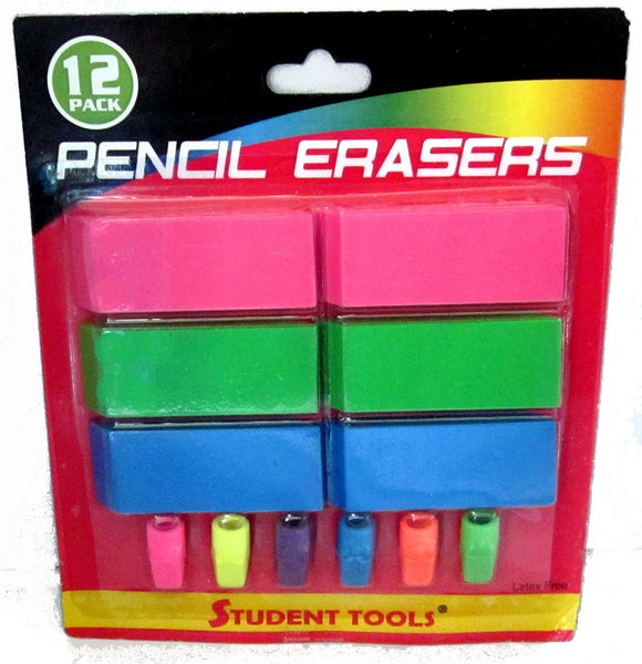 12 PK. Erasers