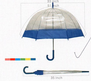50'' Umbrella Clear W. Ass. Color Trim