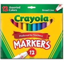 12 CT. BROAD LINE MARKERS- CLASSIC & BOLD COLORS