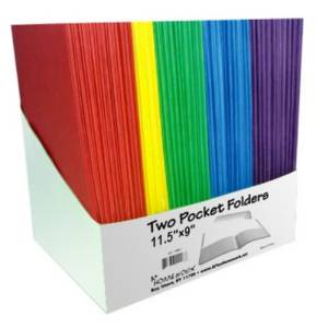 2 Pocket Folder- Paper- Ass. Colors