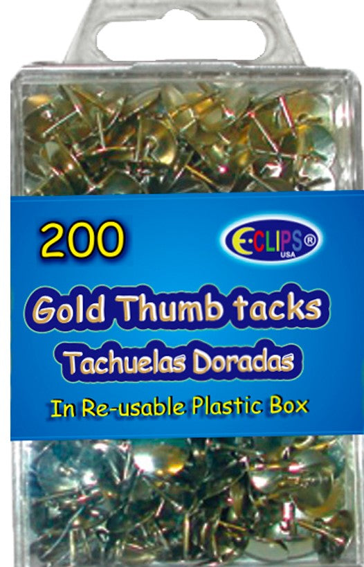 Thumbtacks Gold- 200 Ct.