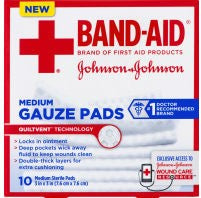 Band-Aid Gauze Pads 3'' X 3'' - 10 Ct.