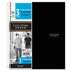 FIVE STAR 8.5'' X 11''- 3 SUBJECT COLLEGE RULED