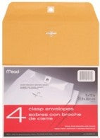 MEAD 9X12 Clasp Envelopes 4ct