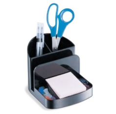 Desk Top Organizer- Deluxe- 5 Comp. & Area for Sticky Notes