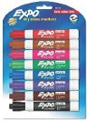 EXPO MARKERS- CHISEL- 8-PK