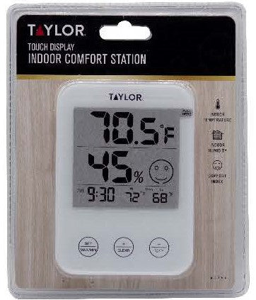 Touch Display Digital Indoor Thermometer/Hygrometer- White