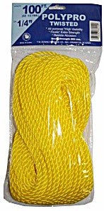 Twisted Yellow Poly- 100 Ft. 1/4''