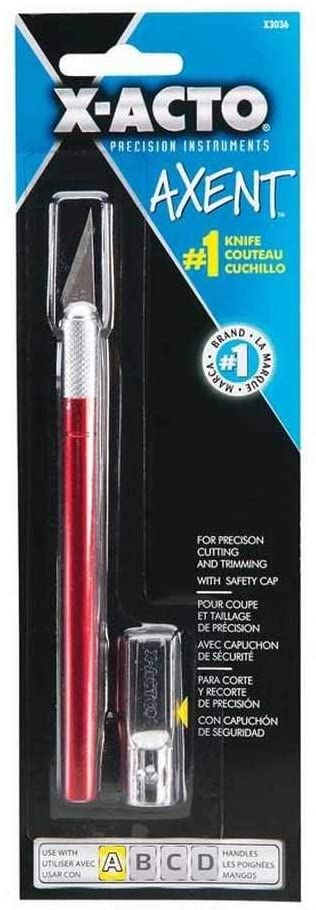 #1 AXENT Knife With Safety Cap- Red