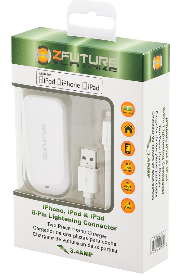 3.4 Amp- MFI (Apple Certified) Lightining Home Charger- 2 Pc.