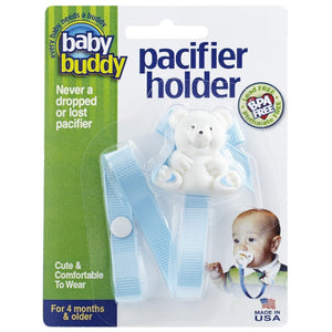 Bear Pacifier Holder- Light Blue