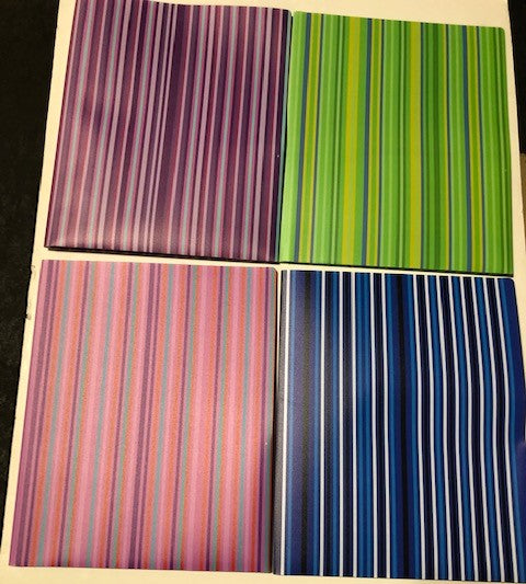2 Pocket Poly Folder- W. Stripes- 48 PDQ.