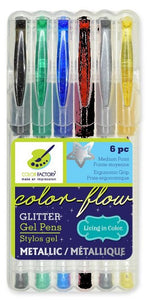 Glitter Gel Pens- Metallic Colors- 6 Pk.