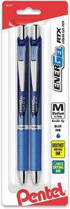 EnerGel RTX Ret. .07mm  Needle Tip- Blue Ink- 2 Pk.